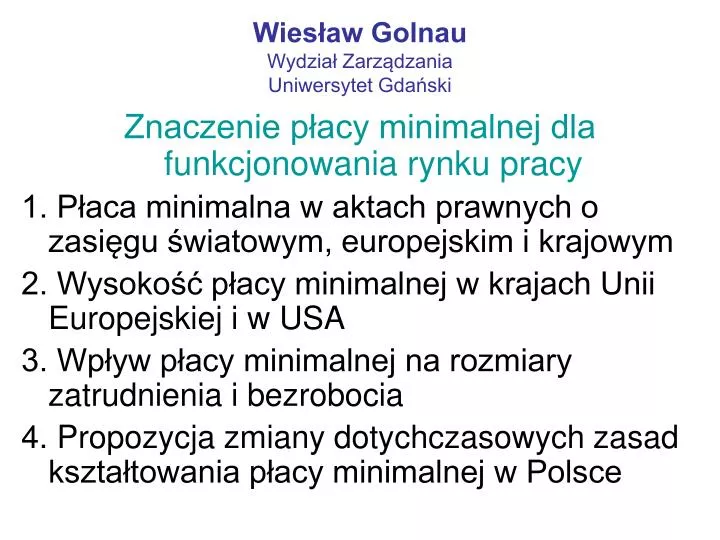 wies aw golnau wydzia zarz dzania uniwersytet gda ski