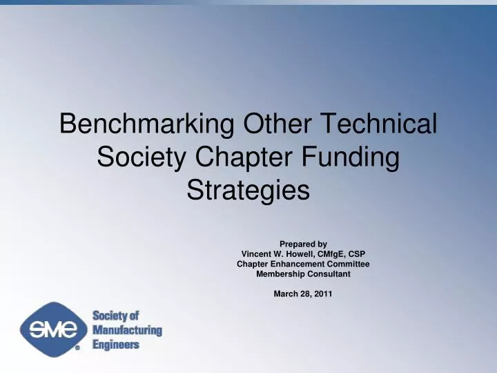 benchmarking other technical society chapter funding strategies
