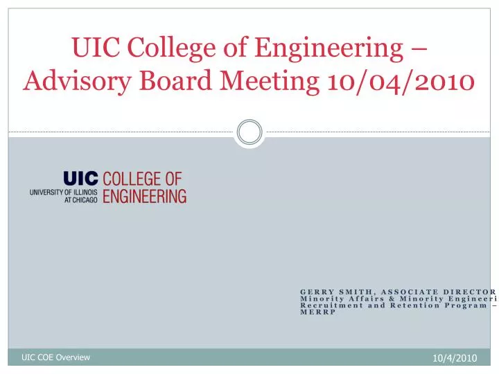 uic college of engineering advisory board meeting 10 04 2010