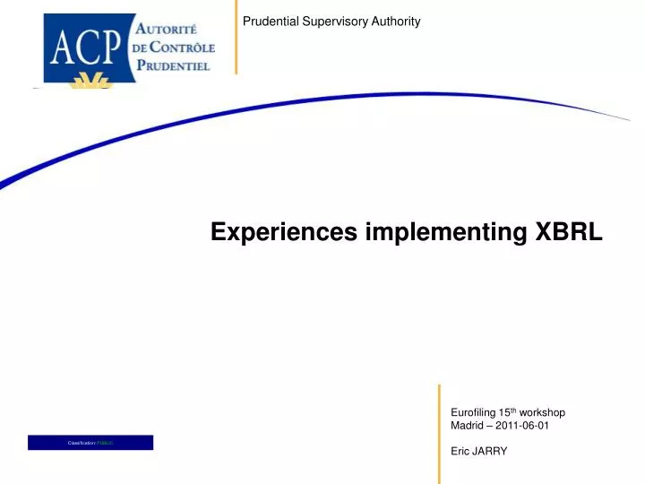 experiences implementing xbrl