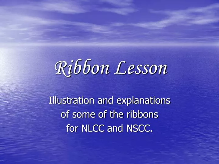ribbon lesson