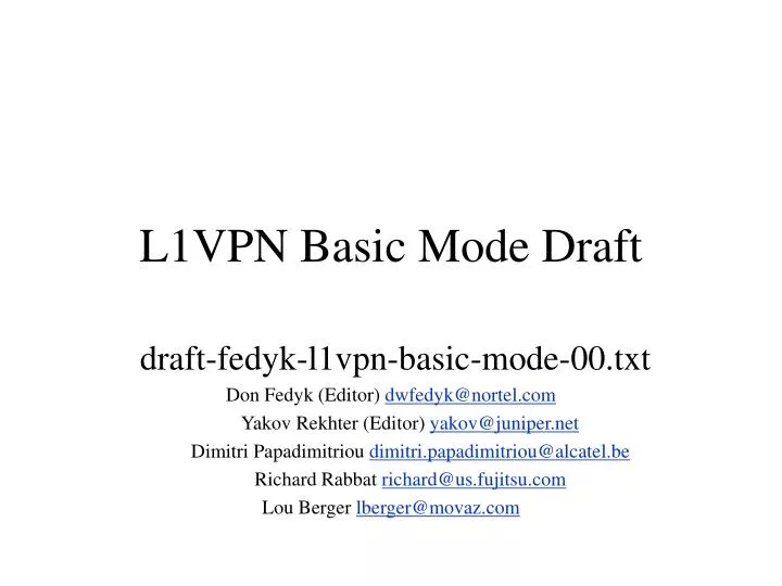 l1vpn basic mode draft