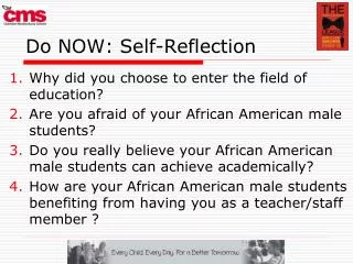 Do NOW: Self-Reflection