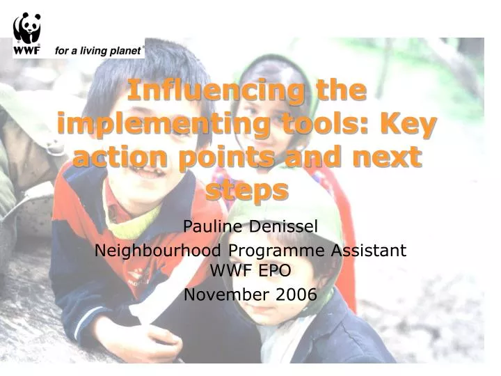 influencing the implementing tools key action points and next steps