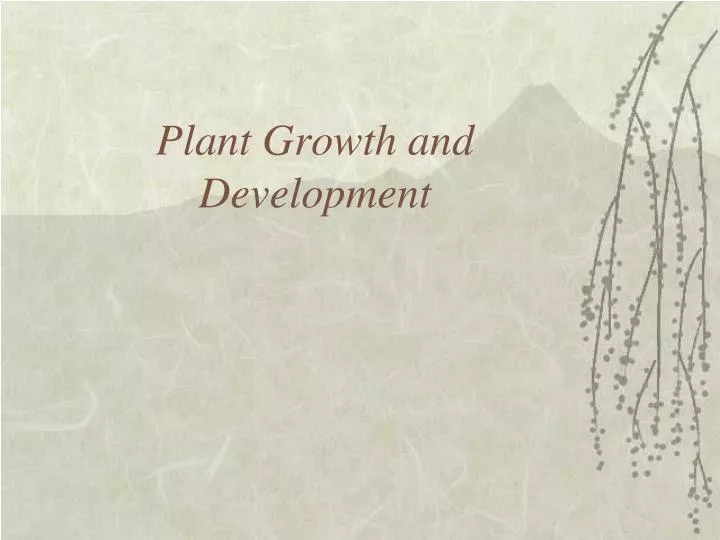 plant growth and development