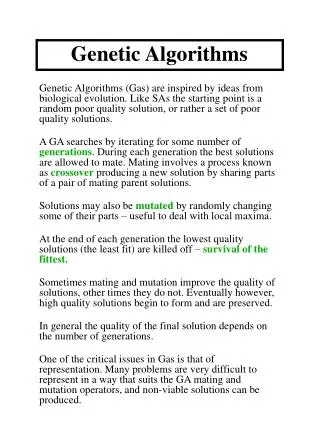 Genetic Algorithms