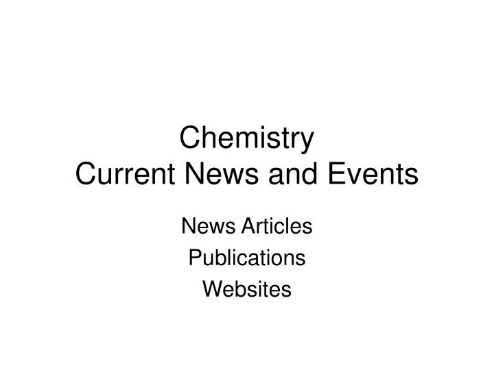 chemistry current news and events
