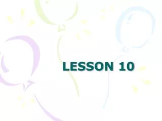 lesson 10