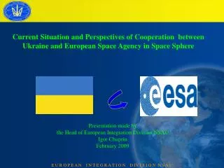 Presentation made by the Head of European Integration Division NSAU Igor Chuprin February 2009