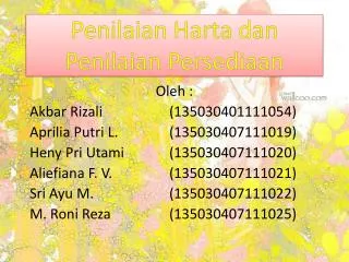 penilaian harta dan penilaian persediaan