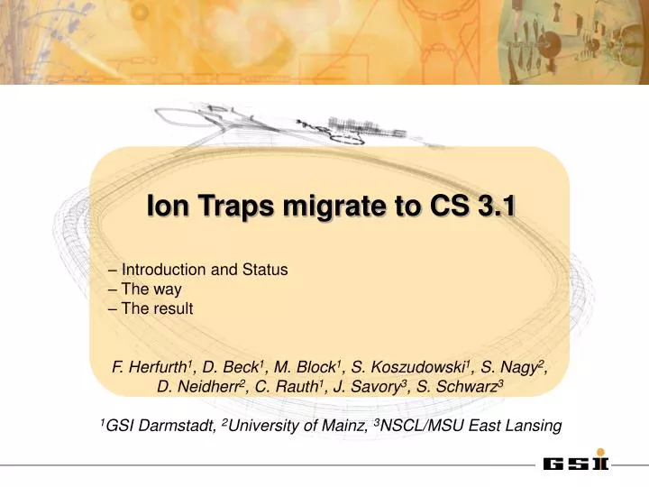 ion traps migrate to cs 3 1