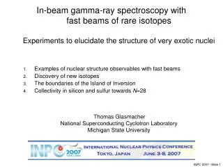 Examples of nuclear structure observables with fast beams Discovery of new isotopes