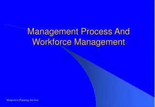 Management Process And Workforce Management