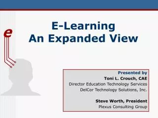 E-Learning An Expanded View