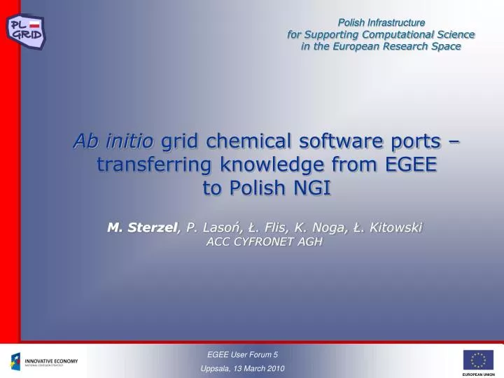 ab initio grid chemical software ports transferring knowledge from egee to polish ngi