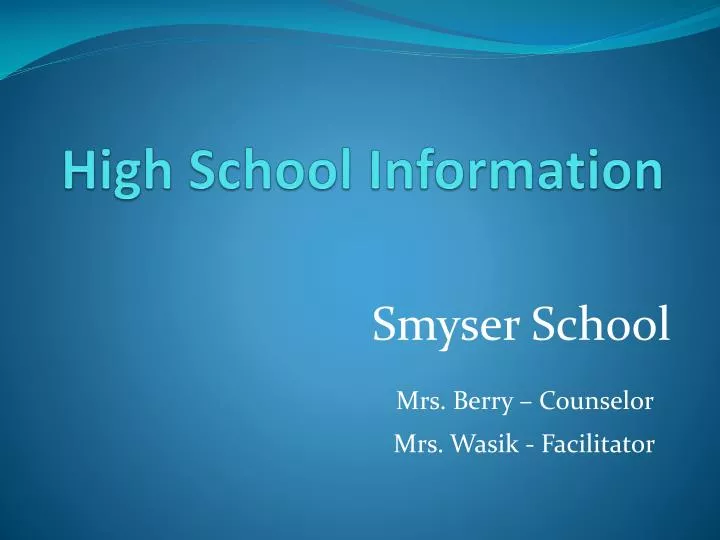 high school information
