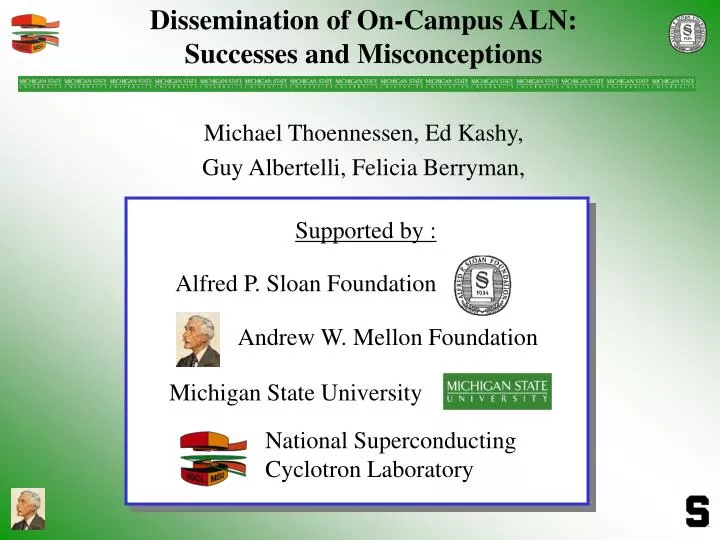 dissemination of on campus aln successes and misconceptions