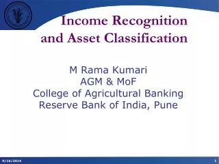 Income Recognition and Asset Classification