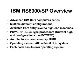 IBM RS6000/SP Overview