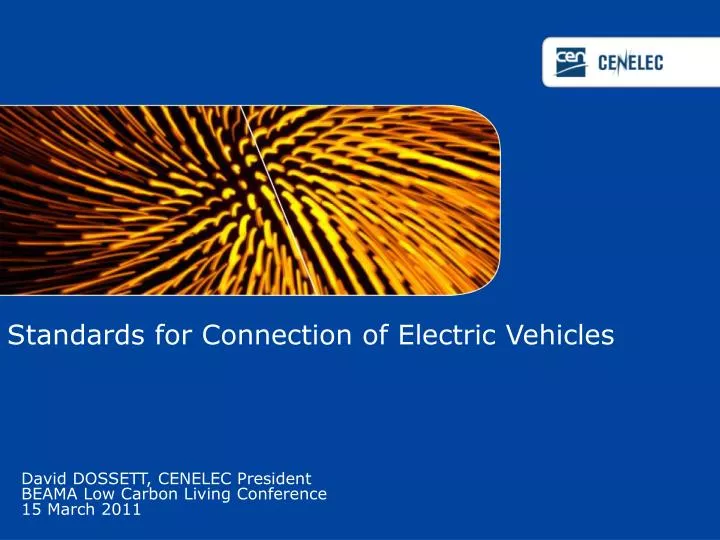 standards for connection of electric vehicles