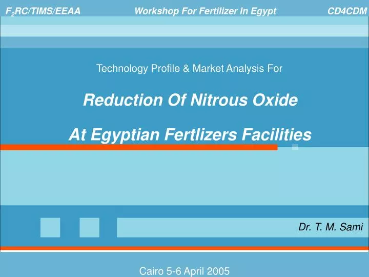 technology profile market analysis for reduction of nitrous oxide at egyptian fertlizers facilities