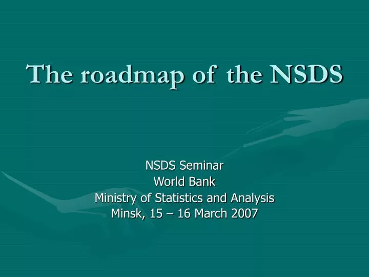 the roadmap of the nsds