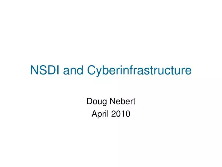 nsdi and cyberinfrastructure