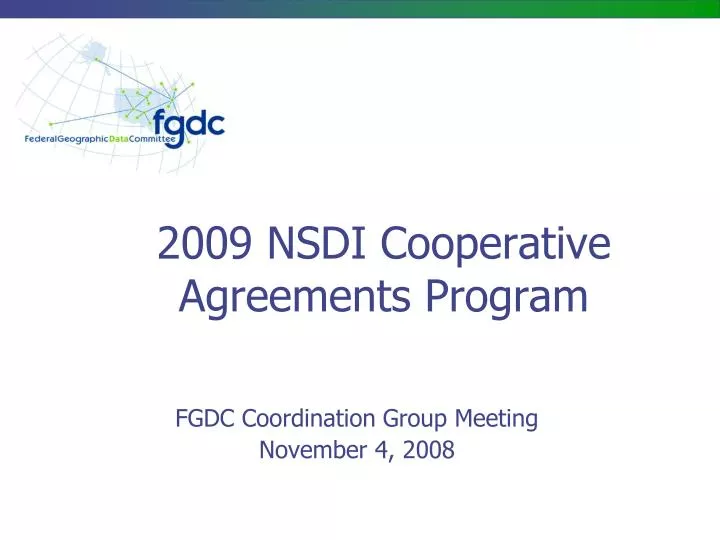 2009 nsdi cooperative agreements program