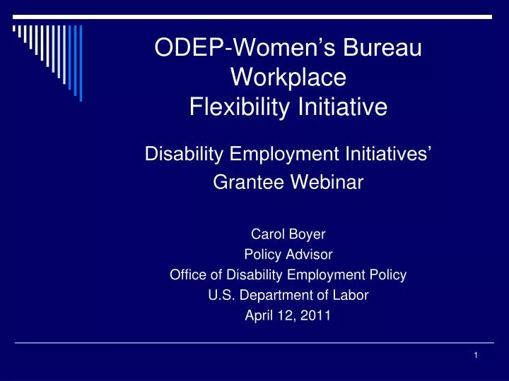 odep women s bureau workplace flexibility initiative