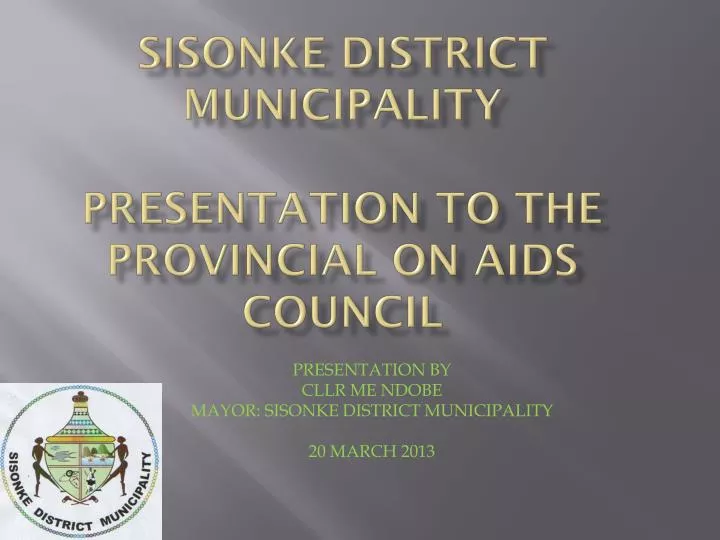 sisonke district municipality presentation to the provincial on aids council
