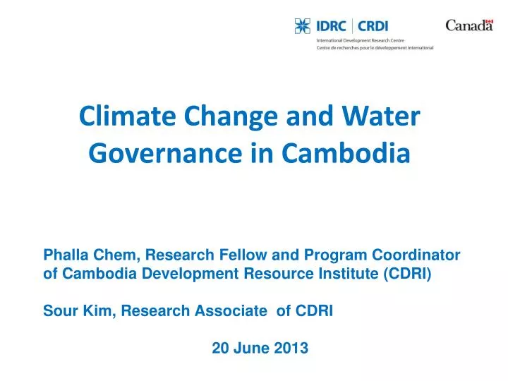 climate change and water governance in cambodia
