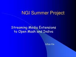 NGI Summer Project