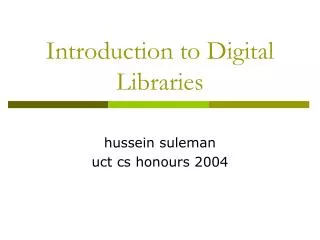 Introduction to Digital Libraries