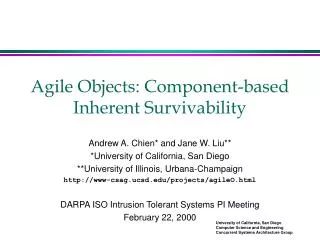 Agile Objects: Component-based Inherent Survivability