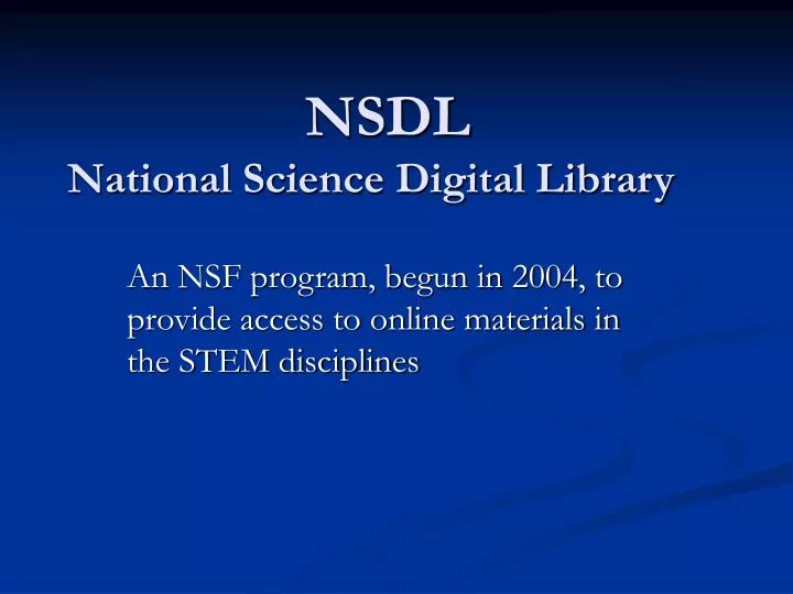 nsdl national science digital library
