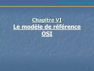 chapitre vi le mod le de r f rence osi