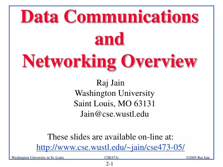 data communications and networking overview