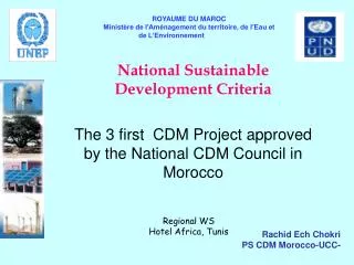 National Sustainable Development Criteria