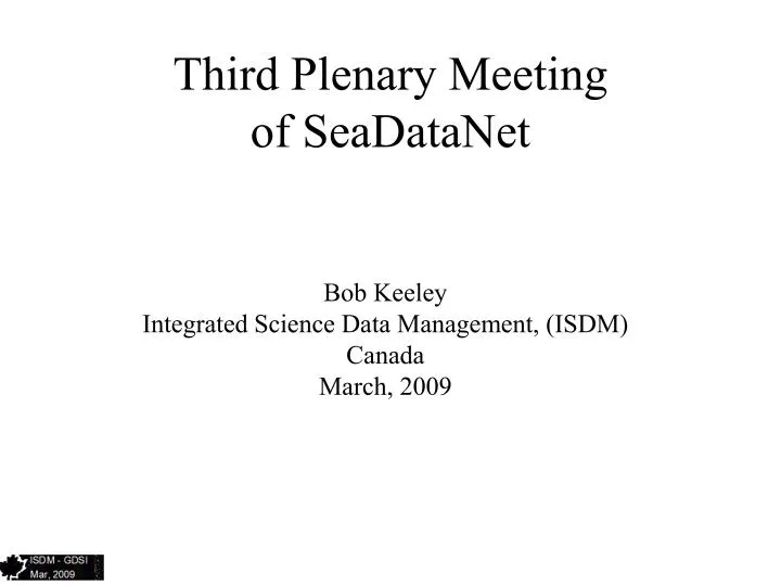 third plenary meeting of seadatanet