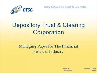 Depository Trust &amp; Clearing Corporation