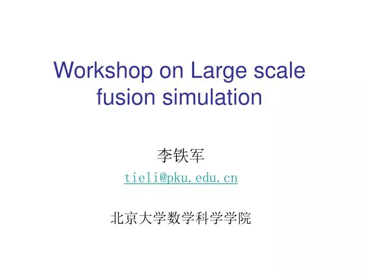 workshop on large scale fusion simulation