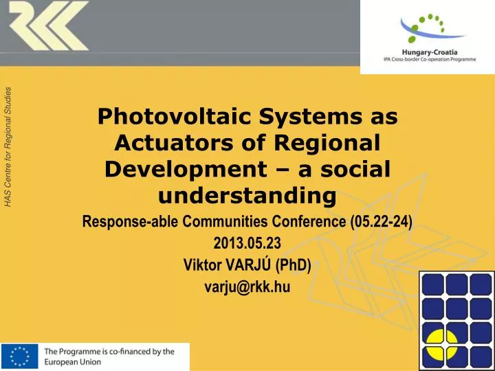 photovoltaic systems as actuators of regional development a social understanding