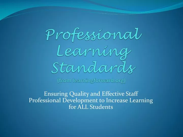 professional learning standards from learningforward org