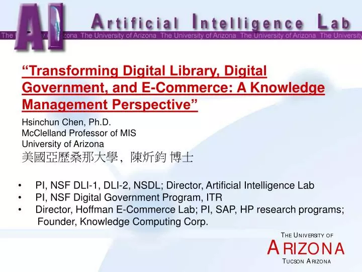 transforming digital library digital government and e commerce a knowledge management perspective