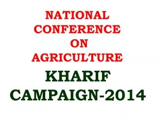 NATIONAL CONFERENCE ON AGRICULTURE