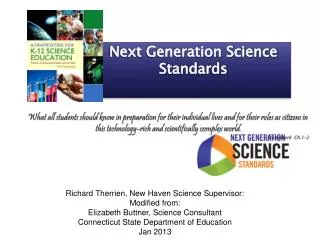 Richard Therrien, New Haven Science Supervisor: Modified from: