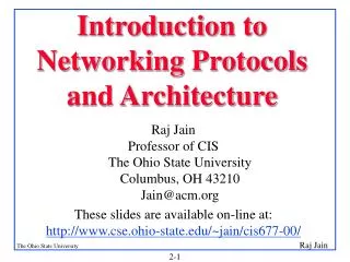 Introduction to Networking Protocols and Architecture