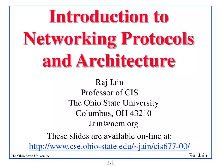 introduction to networking protocols and architecture