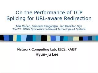 Network Computing Lab, EECS, KAIST Hyun-ju Lee