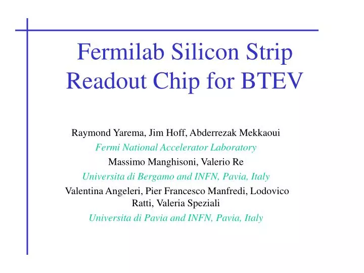 fermilab silicon strip readout chip for btev